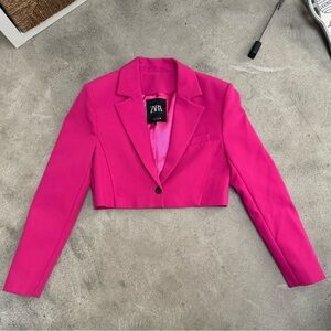 Zara Cropped Fuchsia Blazer and Skort